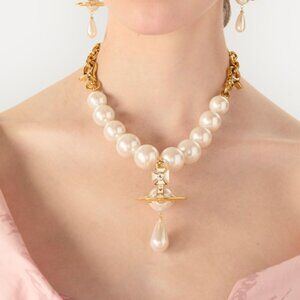 NANA x Vivienne Westwood gold Pearl Choker Necklace 25th Limited Unused New